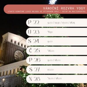 Vánoční rozvrh/ Christmas schedule