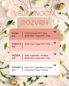 Velikonoční rozvrh 3.4.-6.4.